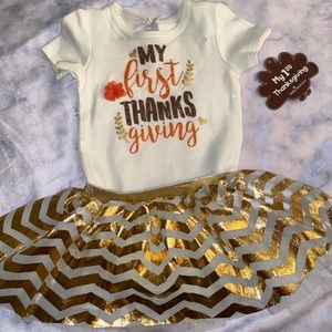 my first thanksgiving 2pc outfit 9 months